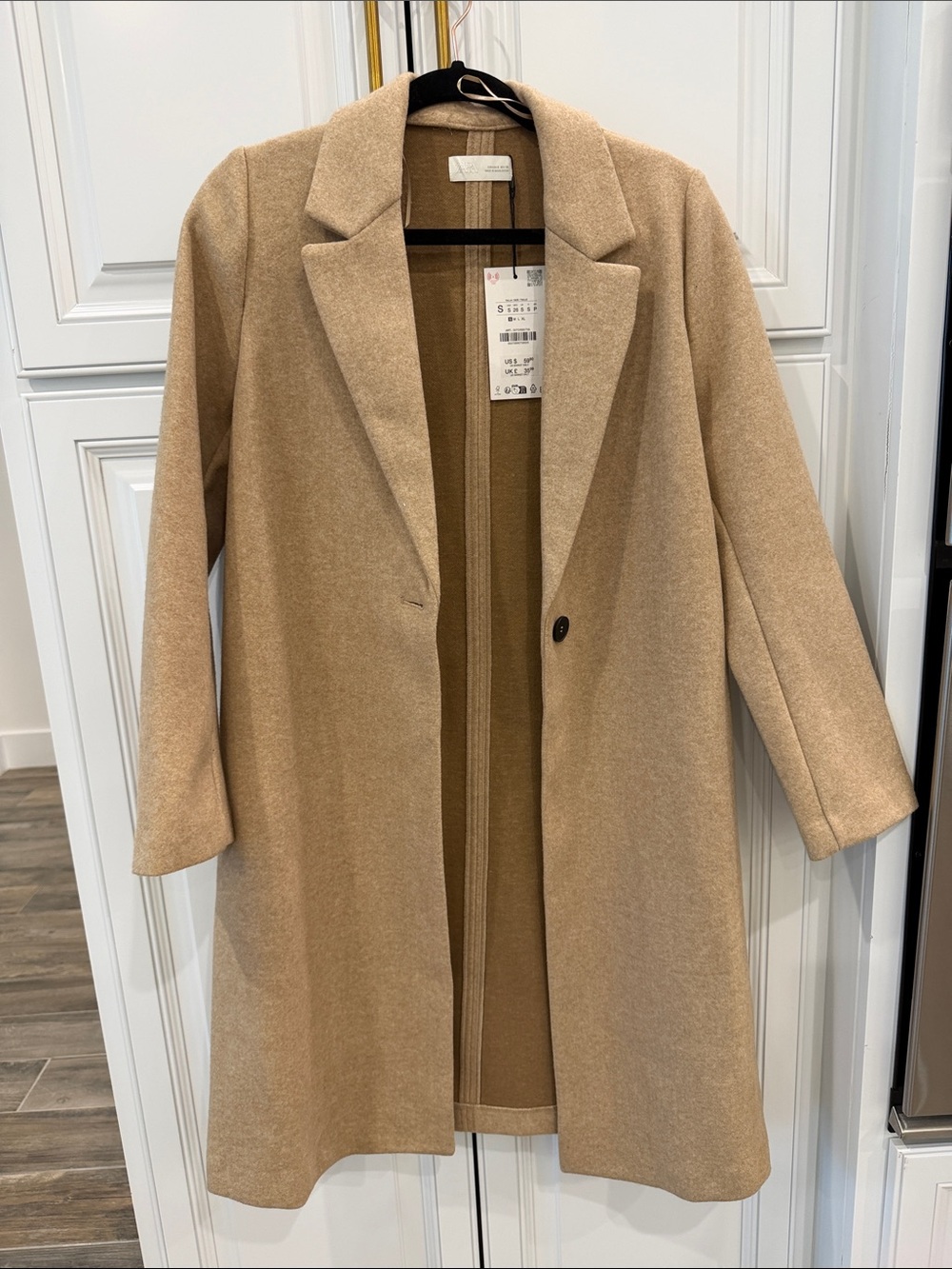Zara Women's Tan Single-Button Trench Coat